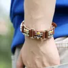 Vintage piraat schedel bedelarmband mannen casual lederen armband met metalen gesp coole punk sieraden 2 kleuren op voorraad