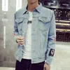 Wholesale- New Fashion Men's Denim Jacket M-5XL Men Windbreaker Blue Hip Hop Casual Jeans Outfit Korean Slim Fit Mens Jackets and Coats