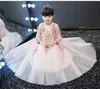 Новое поступление розовый тюль изысканный кружева цветок девушка платье лодыжки длина крещения вечеринка вечеринка PROM принцесса платье девушки свадьбы рождения платье