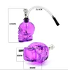 5 INCH Glass Smoking Pipes Skull Head with Plastic Pipe 8 Colors for Dry Herb Cigarette