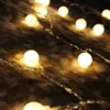 16 Feet 50 LED Outdoor Globe String Lights 8 Modes Battery Operated Frosted White Ball Fairy Light dimmable Ip65 Waterproof