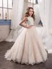 2020 robes de filles de fleur pour mariage avec des arcs Scoop Organza robe de bal robes de graduation robes de première Communion pour les filles