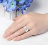 Yhamni clássico conjunto de anel masculino 6mm 1 quilate cz diamante anel de noivado 925 prata sólida anel de casamento para homens jóias inteiras rj29n318r