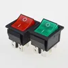 KCD4 Rocker Switch DPST 4 Pins On-Off 2 position Switches for Boat Car Automotive AC 250V 16A /125V 20A Red Green Black