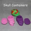 New Arrive Skull Slicone Wax Jar Colorful 10pcs Slick Skull Screw Top Silicone Container Take Icky out of Sticky slick containers