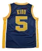 Herren California Golden Bear Jason Kidd College-Basketball-Trikots Vintage #5 Marineblaue Hemden Universitäts-Trikot mit Nähten S-XXXL