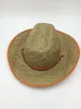 2017 été unisexe Western fait à la main Cowboy paille chapeau de soleil hommes plage large couleur bord Cowgirl casquette 10 pcs/lot4286820