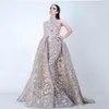 Prom Dresses Luxury Sequined Prom Dresses Lace Sleevel Evening Dresses Vtido De Fta Custom Made Yousef Aljasmi