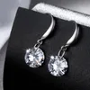 8-10MM Cubic Zirconia women drop earrings 925 sterling silver ladies CZ Dangle & Chandelier earrings For bridal luxury Fashion Jewelry