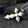 20шт новый подарок унисекс мужчины золото серебро синий крест из нержавеющей стали крест ожерелье цепь