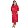 Bata Kimono de seda sólida para mujer, 9 colores, para damas de honor, boda, fiesta, noche, pijama, M011246T