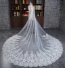 Ivory white Long Lace Cathedral Luxury Crystal Beaded Bridal Veil for Bride wedding veils 20178492766