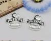 Free 100Pcs Antique Silver I love football Heart Charms Pendant For Jewelry Making 20x18mm