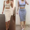 2017 ثنائي قطعتين ضمادة ضمادة bodycon Sundress مثير الحزب فساتين أبيض أحمر أسود صفراء فيديس 2 قطعة مجموعة النساء الصيف فستان Q1110