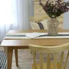 Offres spéciales chemin de Table brodé Beige chemins géométriques floraux Table à thé couvertures anti-poussière décoration de mariage à la maison nouveau