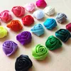 28 kleuren mini satijnen lint roos bloem haaraccessoires voor meisjes kinderen kinderen handgemaakte gerolde stof bloemen voor haarclip of hoofdband