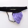 Mens Mode Thong Bulge Pouch met Open T-BACK G5232 Stretchy Soft Silky Semi C Thru Black Taille