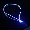 New Arrival LED Lanyard Novelty Lighting LED Optical Fiber Luminous Lanyard Work Card Hanging Rope Light Smile Face LED Lanyard + Card