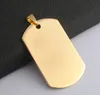 Gold Color Engravable Stainless Steel Dog Tag Shape Charms Jewelry Findings For Men Women Pendant Necklaces