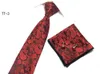 Fashion Tie Set Nathtie Handokerchief Cufflinks Pocket Square Polyester Ties 8cm Wide262U