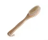 2-in-1-zijdige natuurlijke borstelborstel Dubbelzijdig Body Scrubber Massage Brush Lange Handgreep Spa Doucheborstel