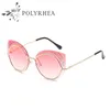 Top Quality Cat Eye Sunglasses Fashion Women Brand Designer Sun Glasses Brown Female Mirror UV400 Lens Shade With Box And Cases