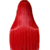 WoodFestival Synthetisch haar Rechte lange pruik met pony Cosplaypruiken voor vrouwen Roze Rood Blauw Paars Blond Bruin Zwart Groen 80cm9355190