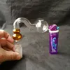 S Renkli Kabak Duman Pot Bongs Aksesuarları, Benzersiz Yağ Burner Cam Bongs Borular Su Borular Cam Boru Yağ Keçileri Damlalıklı Sigara İçme