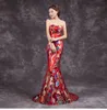 Seksi Günlük Kadınlar Elbiseler Çin Uzun Düğün Parti Elbise oryantal qipao Çin tarzı gece elbisesi geleneksel Çin cheongsam