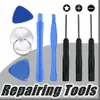 KIT DE PRY DE REPARACIÓN 8 en 1, HERRAMIENTAS DE APERTURA con destornillador Torx Pentalobe de estrella de 5 puntas para APPLE iphone 4 4S 4G 5 5G SE 5S 6 6S 7 Plus A-GL