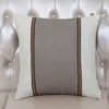 Housse de coussin en lin à rayures classiques, taie d'oreiller joyeux noël, housses de chaise de canapé en coton, coussin décoratif, oreiller de soutien lombaire