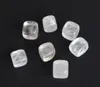 7 pieces Natural Tumbled Clear Quartz Carved Cube Crystal Reiki Healing Semi-precious Stones with a Free Pouch