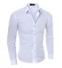 Overhemden voor heren Luxe heren slim fit overhemd Overhemden met lange mouwen Casual formele zakelijke overhemden Effen merkkleding camisa social masculina M-4XL