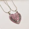 Moeder en dochter hart ketting set chokers rood roze kristal strass ketting gouden sieraden cadeau voor mama legering stalen slang ketting Gratis DHL.