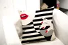 Maquillage femmes housses de coussin lin coton taies d'oreiller mode noir blanc Style minimaliste voiture canapé jeter taie d'oreiller 45 cm * 45 cm