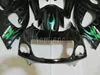 Motorcycle Fairing kit for Suzuki GSXR600 96 97 98 99 green flames black fairings set GSXR750 1996-1999 OI04