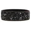 Koreanska Grus Velvet Bangle Multi Color Natural Crystal Stone Wide Leather Armbands Armband För Kvinnor Kvinna Mode Smycken Hot Sale