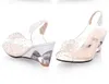 Zomer Sandalen Vrouwen Peep Toe Wedge Sandalen Bloemen Zoete Jelly Schoenen Vrouw Schoenen voor Lady Plus Size