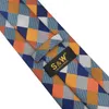 S17 extra longo tamanho verificado multicolorido masculino gravatas 100 seda jacquard tecido presente para homem 9072151