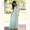 Elegant Mint Long Bridesmaid Dress Cheap Chiffon Lace Top Maid of Honor Dress Wedding Guest Gown Custom Made Plus Size