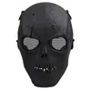 2016 Exército Mesh Full Face Mask Skull Skeleton Airsoft Paintball BB Gun Game Protect Safety Mask289E