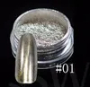 12 sztuk / zestaw Shinning Lustro Efekt Glitter Paznokci + Pędzel Manicure Magic Chrome Pigment Glitters Decoration