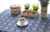 Hot sales Neo-classical style of Japanese blue printed table cloth cover home cooking tea towel cotton table cloth