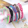 Hoge kwaliteit meisjes haar ornamenten elastische rubberen band knoop knoop ronde katoenen touw tweekleurige touw touw hot fq080 mix bestel 100 stuks veel