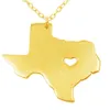 Texas kaart hanger ketting met liefde hart roestvrij staal VS state tx geografiekaart kettingen sieraden voor vrouwen en mannen