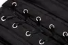 Gratis frakt!! Goth Satin Black Corsets Sexiga Underkläder Kvinnor Stål Midja Utbildning Underbust Bustiers Plus Storlek Corselets Topp 8192