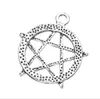 100 sztuk / partia Metalowy Stop Cynku Pentagram Charms Star Charms Antyczny Srebrny Dla DIY Biżuteria Wisiorek Charms Dokonywanie Znalezienie 30x28mm