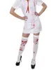 Scary Blood Stained Zombie Stockings Tights Cosplay Nurse Fancy Dress Blood Skeleton Stain Hosiery Thigh Long Socks white Festive supplies