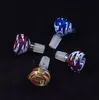 mixed colors Tobacco Cigar Glass pipe bowl holder filter hookah Slide bong water pipe USA color 14mm&19mm