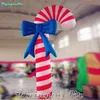 Lighting Christmas Inflatable Candy Cane Balloon 3m Giant Multicolor Air Blown LED Candy Column med band för kampanjevenemang